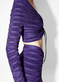 Long-sleeved velvet top - Ultraviolet