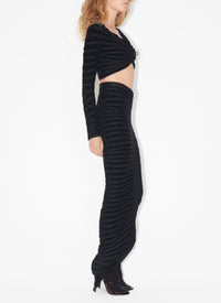 Long-sleeved velvet top - Black Alaïa