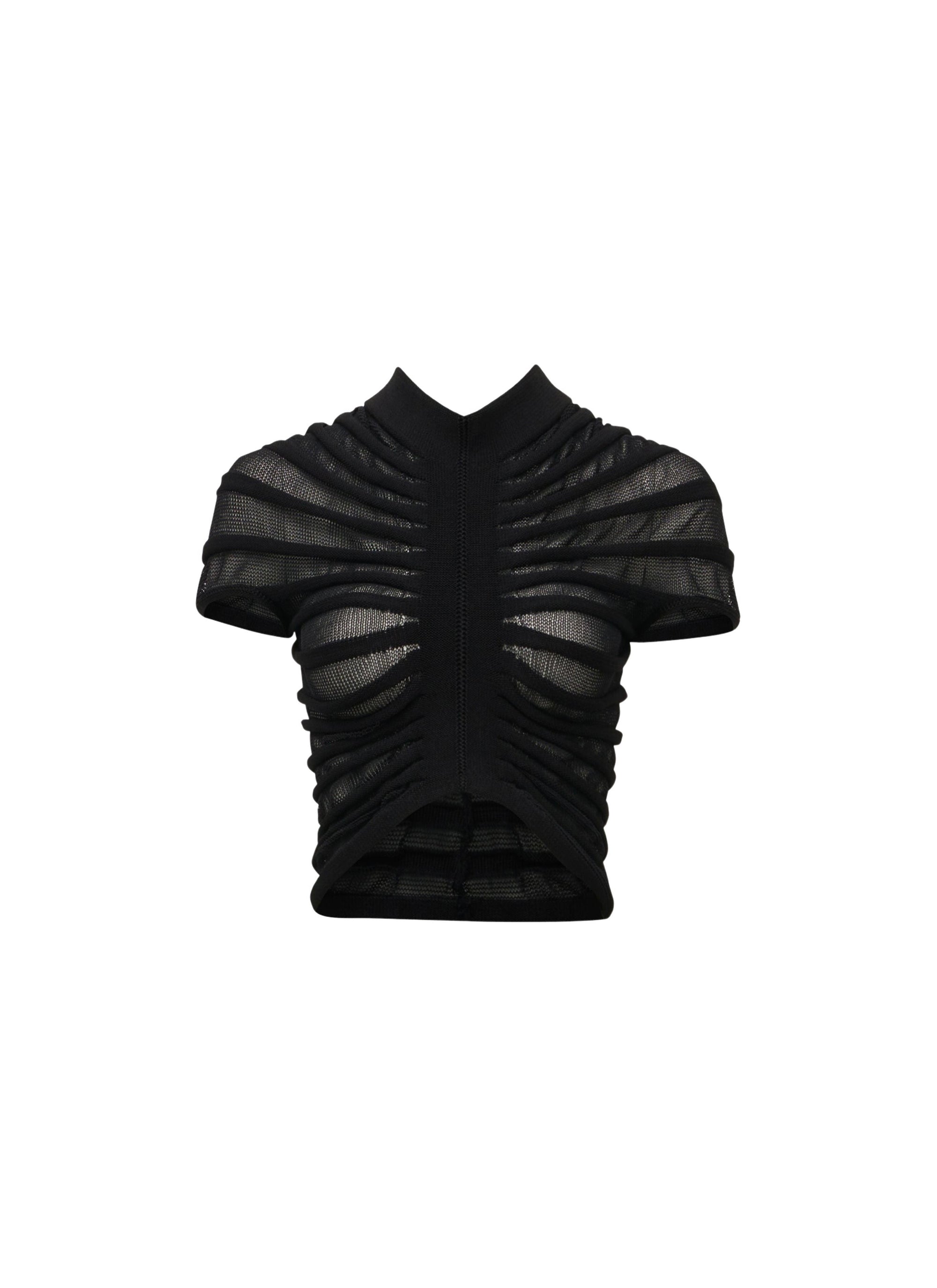 Top en transparence à manches longues - Noir Alaïa