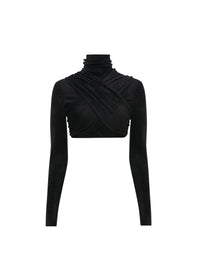 Top drapé à manches longues - Noir Alaïa