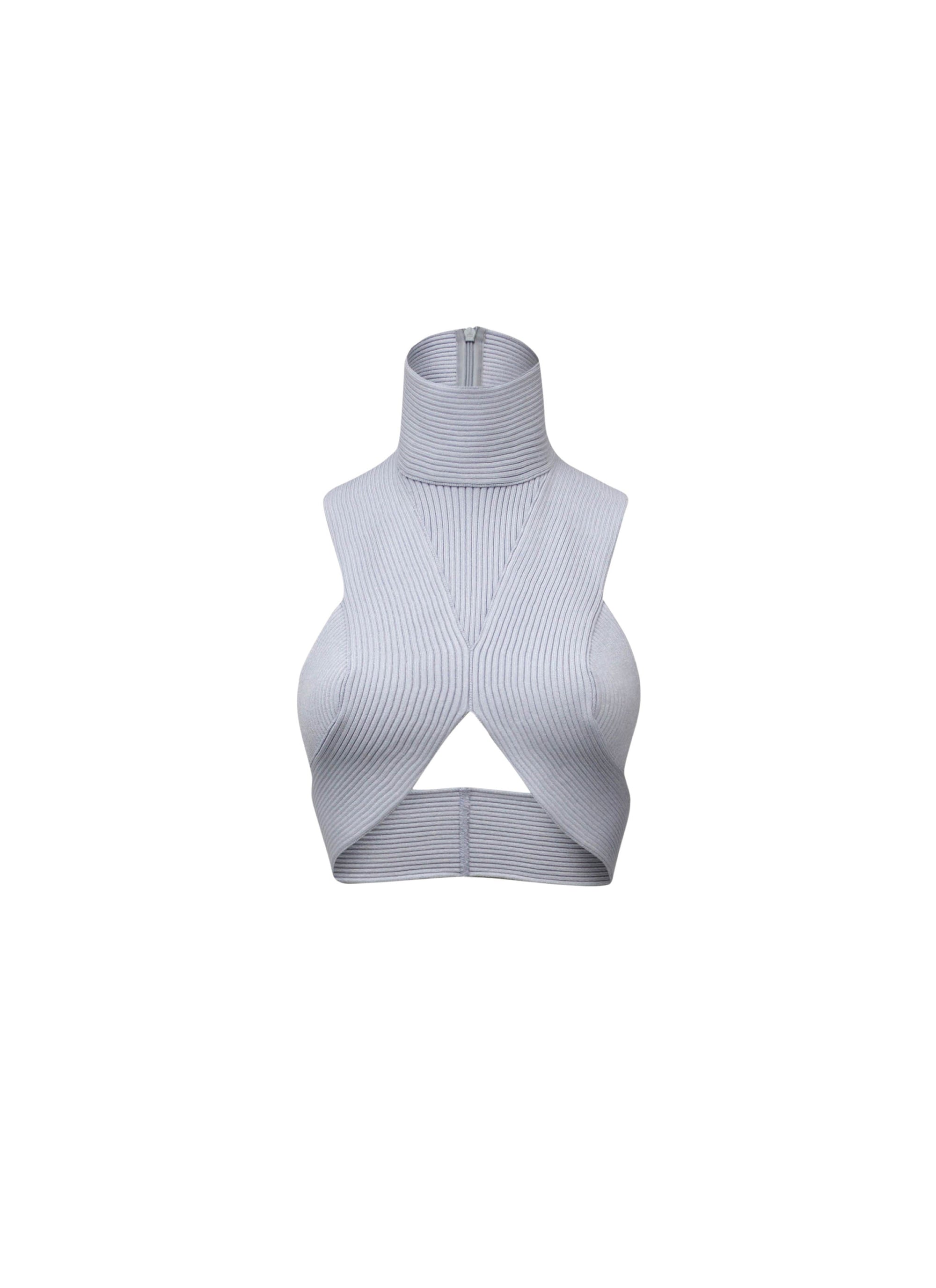 Circular ribbed top - Pastel Blue