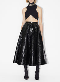 Circular ribbed top - Black Alaïa