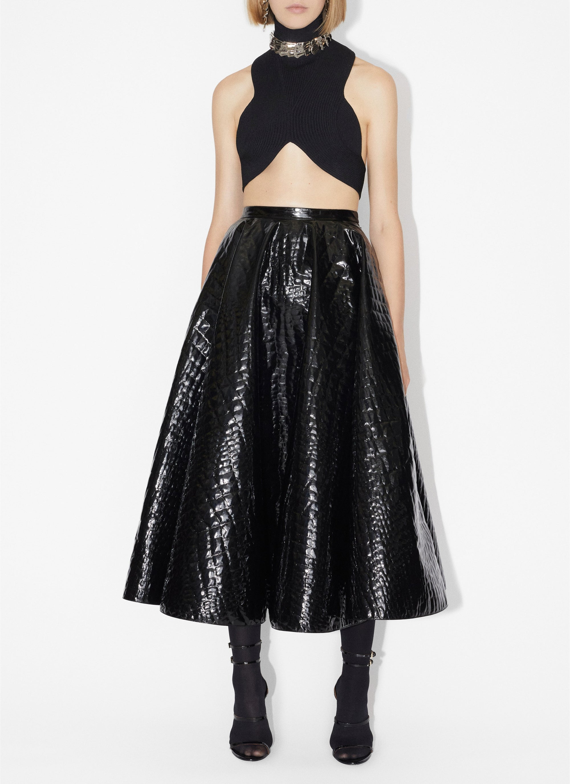 Circular ribbed top - Black Alaïa