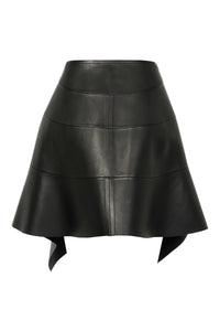 Wrap skirt in leather - Black intense