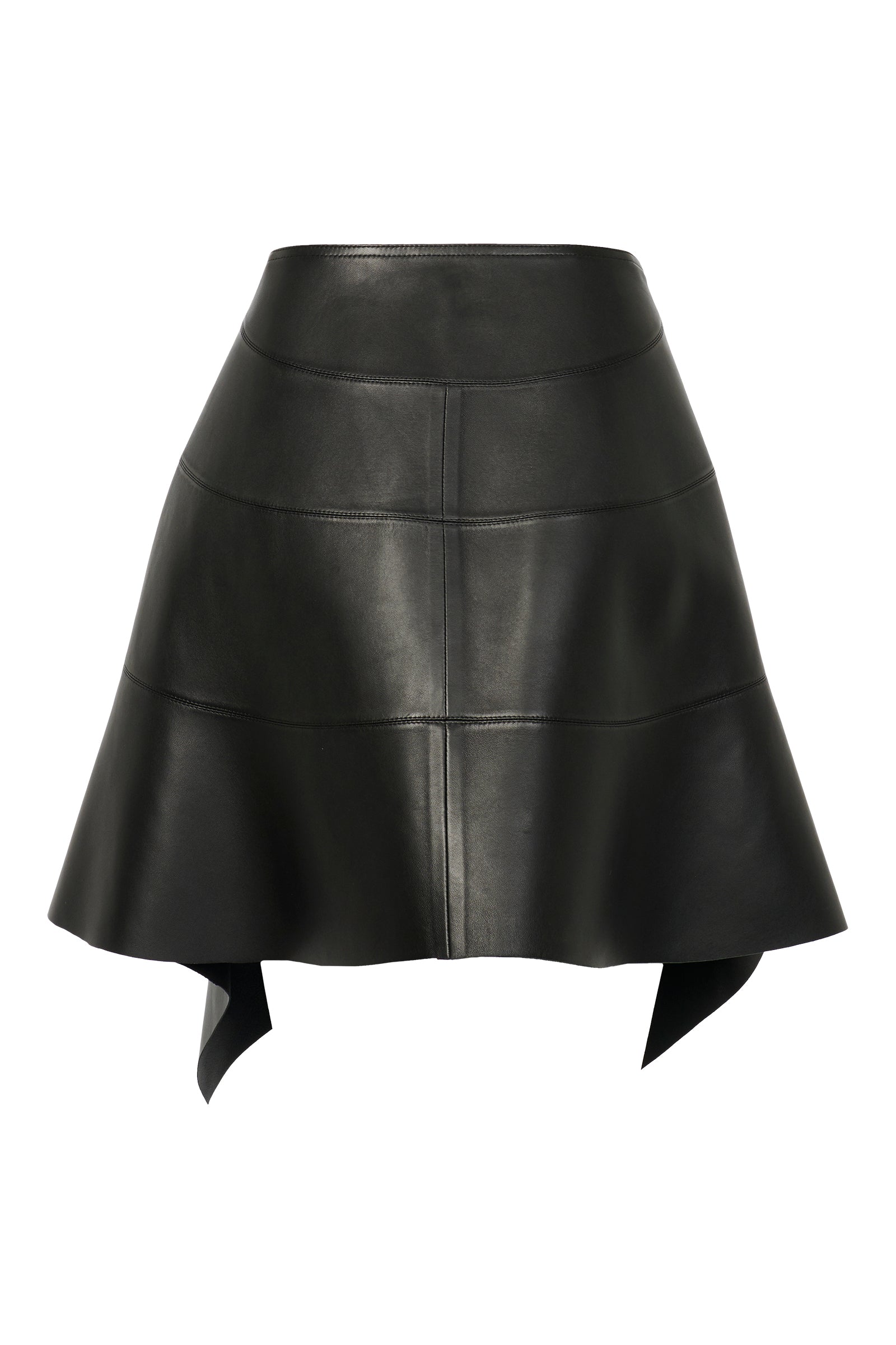 Wrap skirt in leather - Black intense
