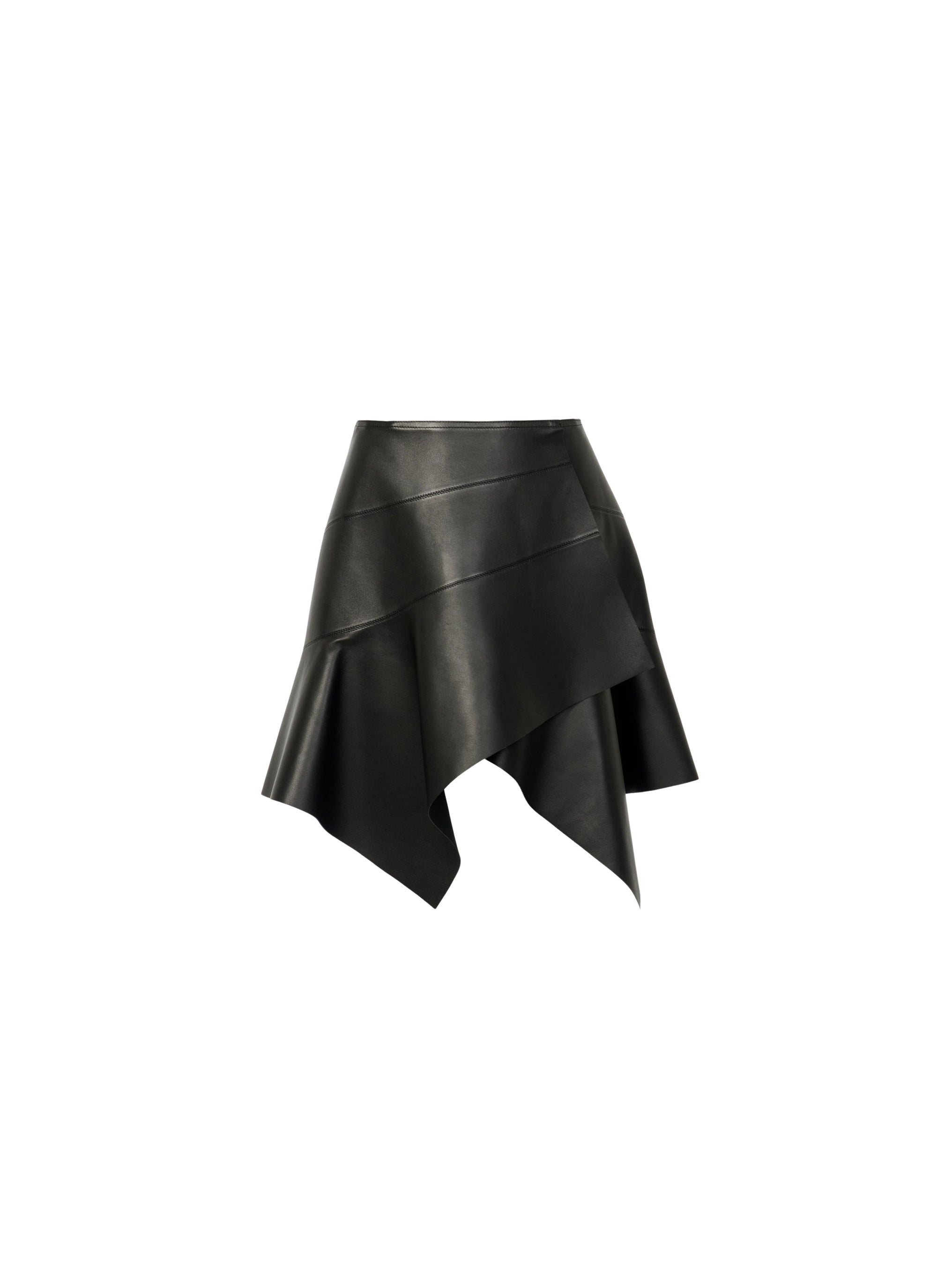 Wrap skirt in leather - Black intense