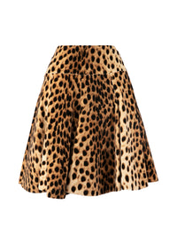 Jupe courte à imprimé animal - Beige Clair