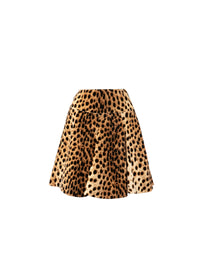 Jupe courte à imprimé animal - Beige Clair
