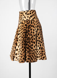 Animal print short skirt - Light Beige