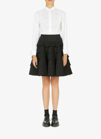 Pleated skirt in wool blend - Black