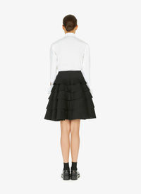 Pleated skirt in wool blend - Black