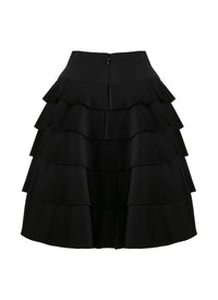 Pleated skirt in wool blend - Black