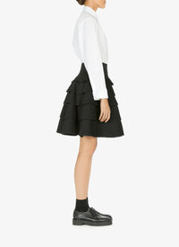 Pleated skirt in wool blend - Black