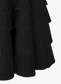 Jupe plissée en laine sèche mélangée - Noir