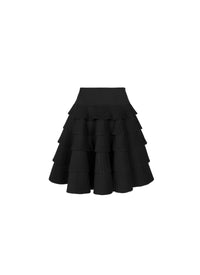 Pleated skirt in wool blend - Black