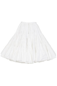 Gathered Mini Skater Skirt - White