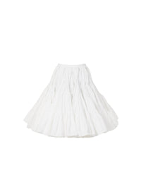 Gathered Mini Skater Skirt - White