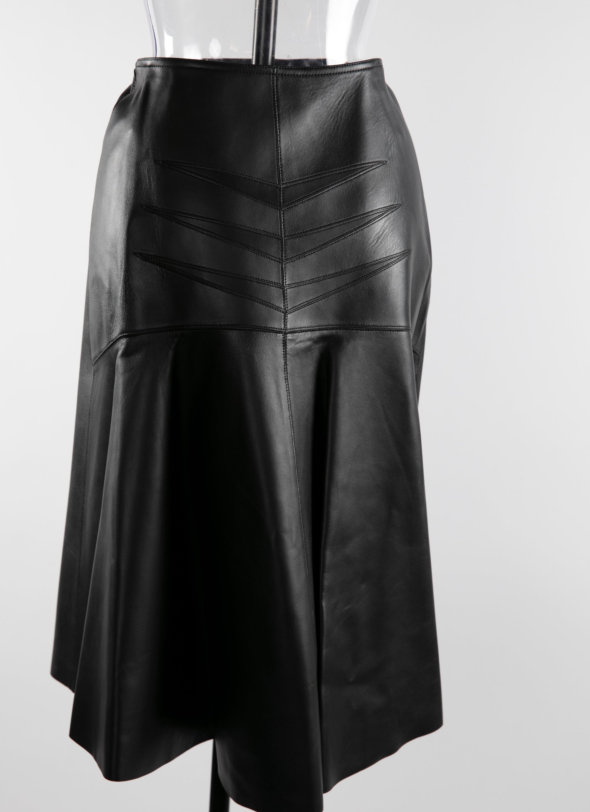 Jupe portefeuille en cuir - Noir