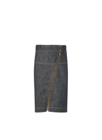 Jupe droite avec zip asymétrique - Nuit
