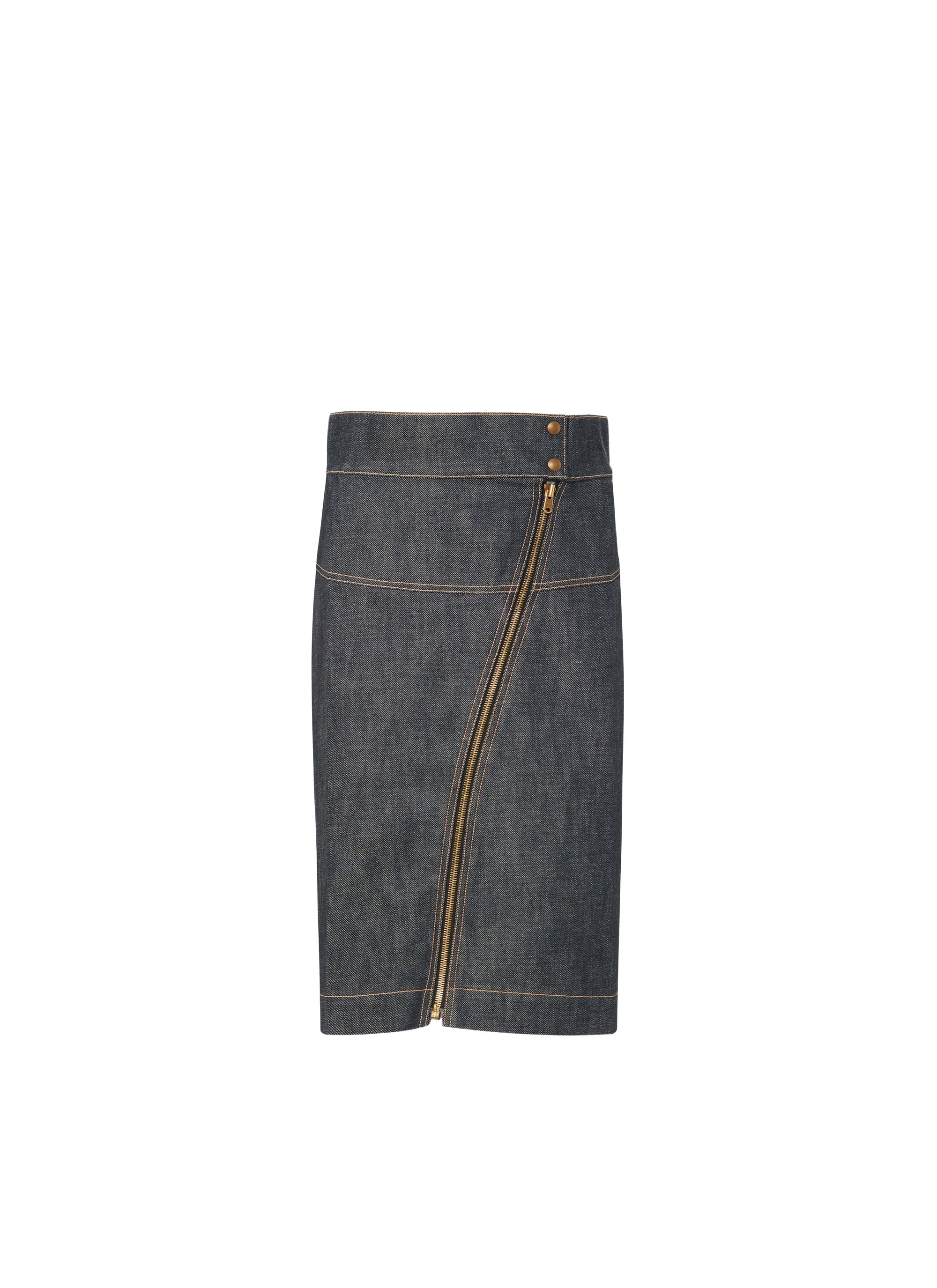 Jupe droite avec zip asymétrique - Nuit