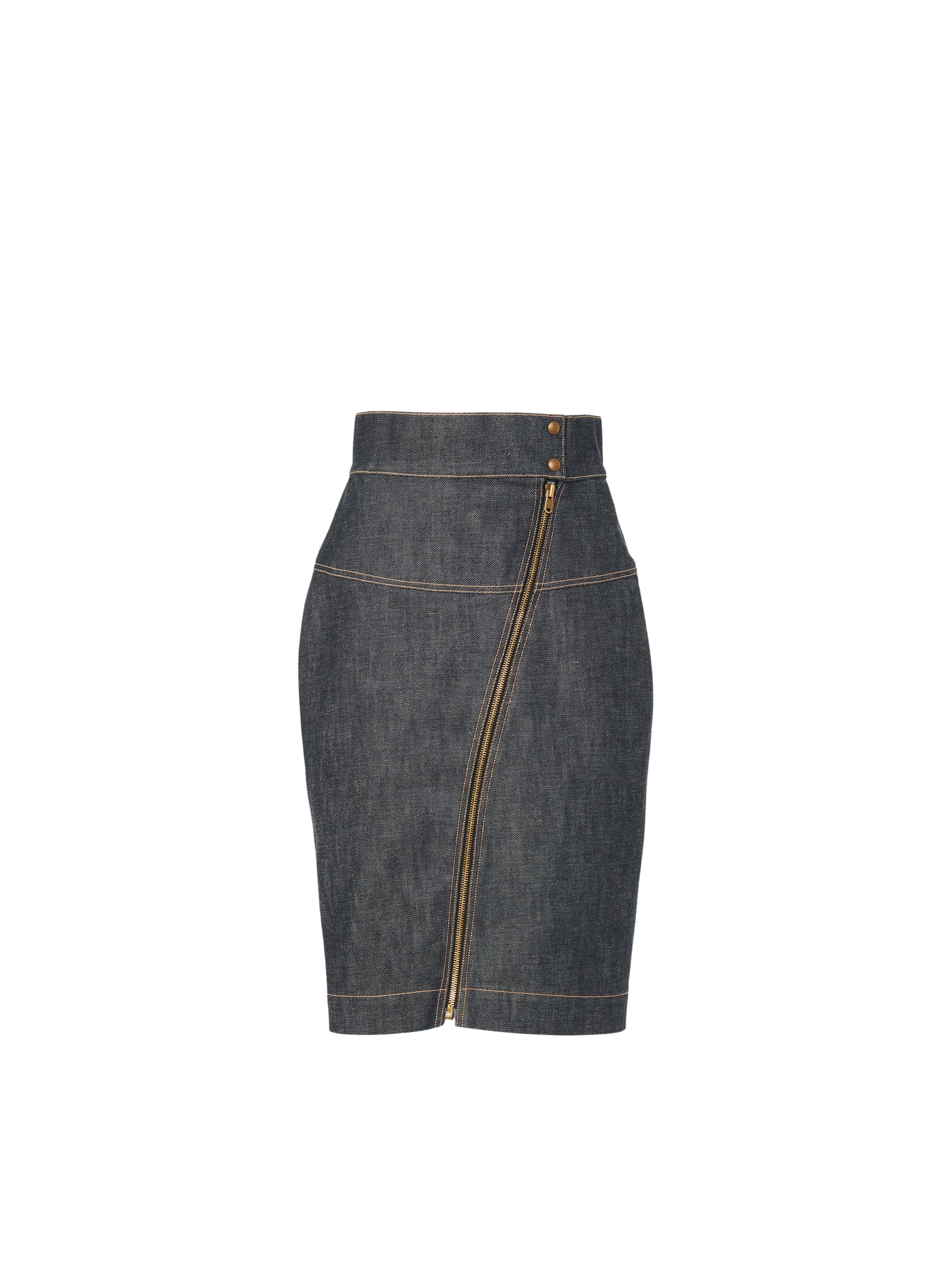 Jupe droite avec zip asymétrique - Nuit