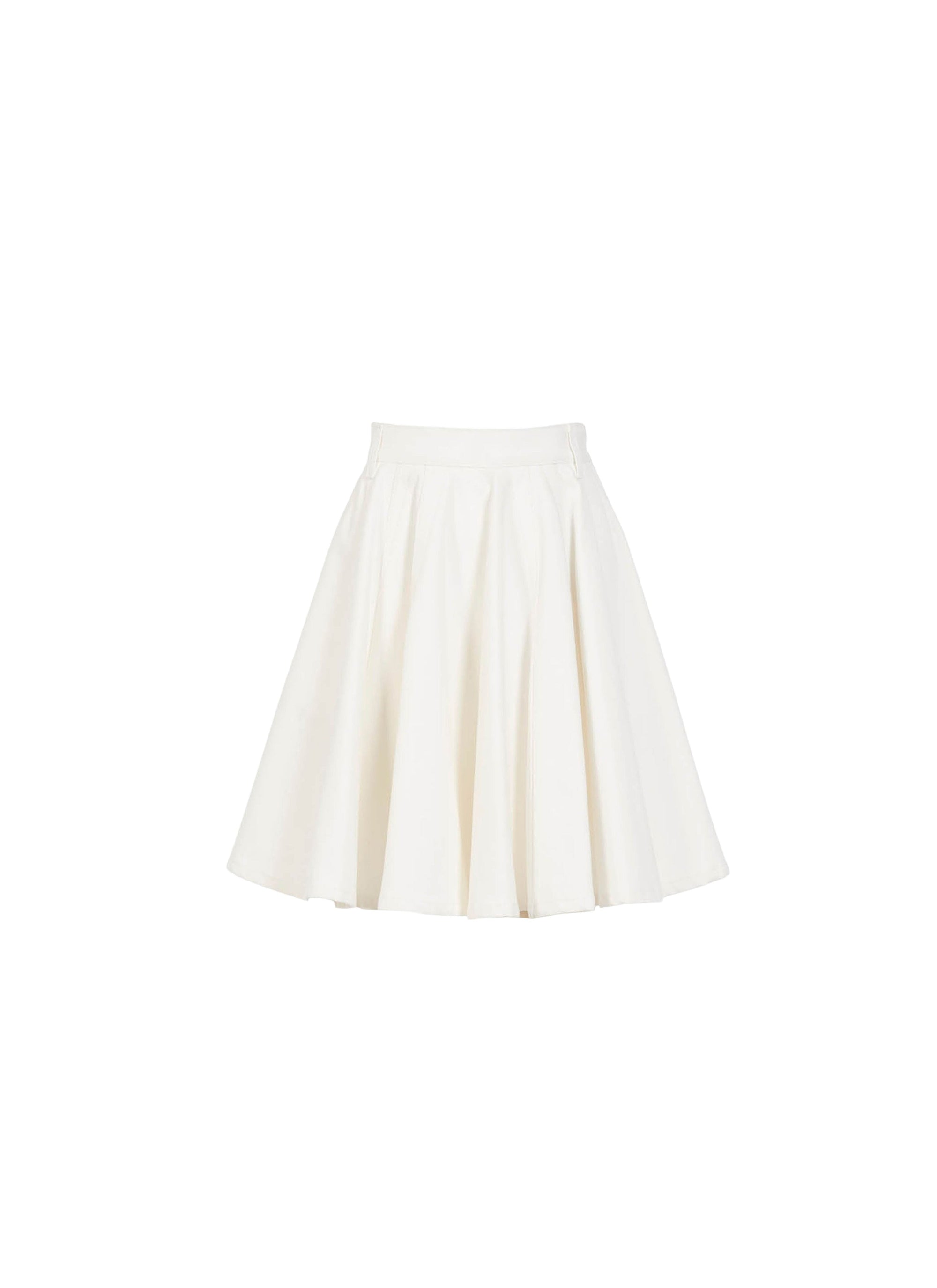 Jupe patineuse mi-longue - Blanc
