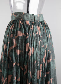 Printed pleated long skirt - Chair & Green