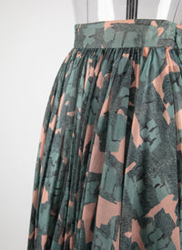 Printed pleated long skirt - Chair & Green