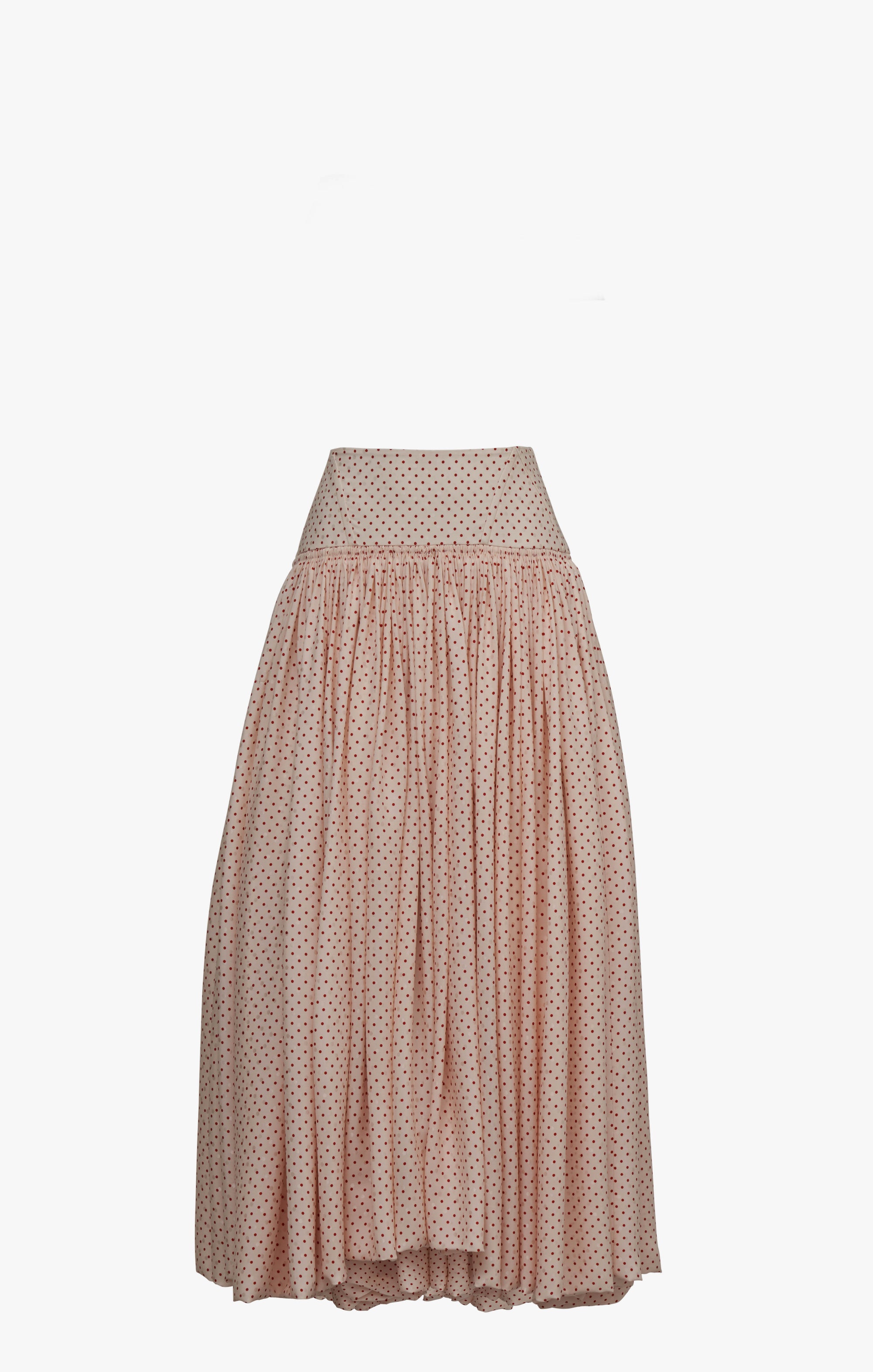 Maxi jupe à pois en soie - Rose & Rouge