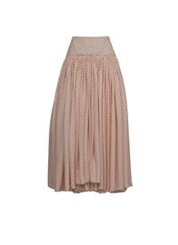 Maxi jupe à pois en soie - Rose & Rouge