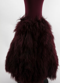 Jupe longue avec taille ajourée  - Aubergine