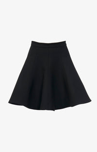 Jupe patineuse en laine - Noir Alaïa