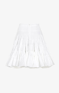 Flounced skirt in cotton - White