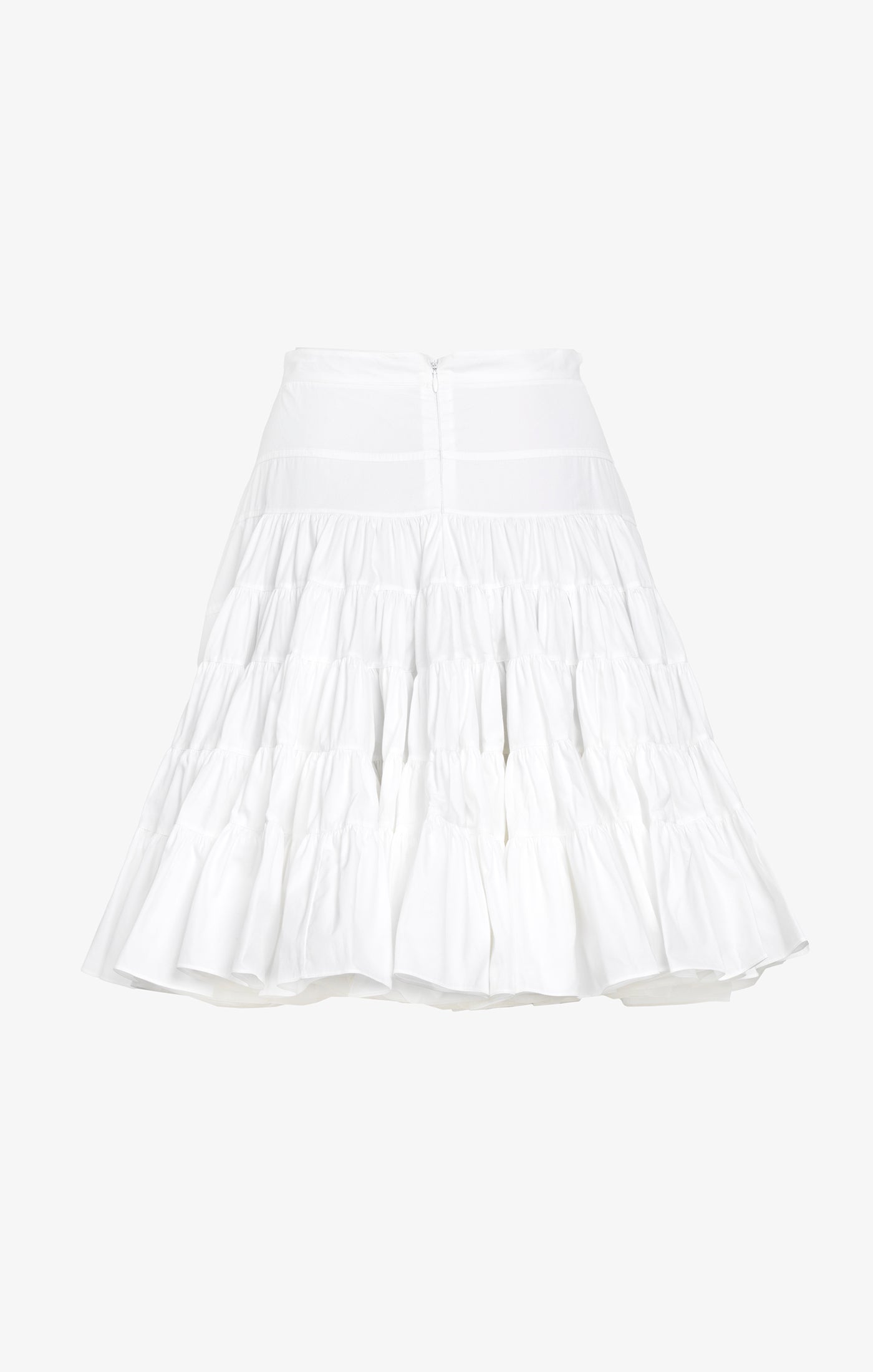 Flounced skirt in cotton - White