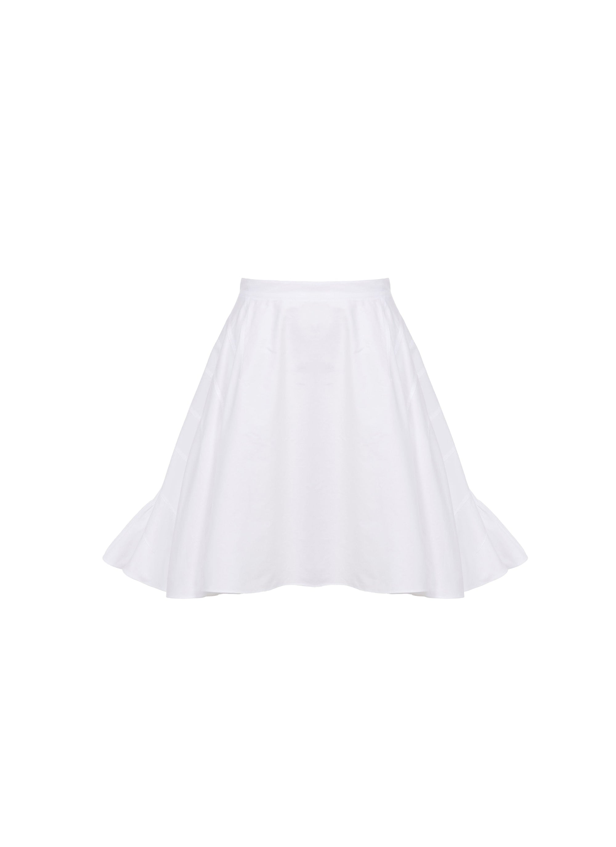 Flounced skirt in cotton - White