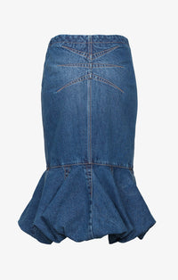Fitted and flared skirt in denim - Jeans Blue