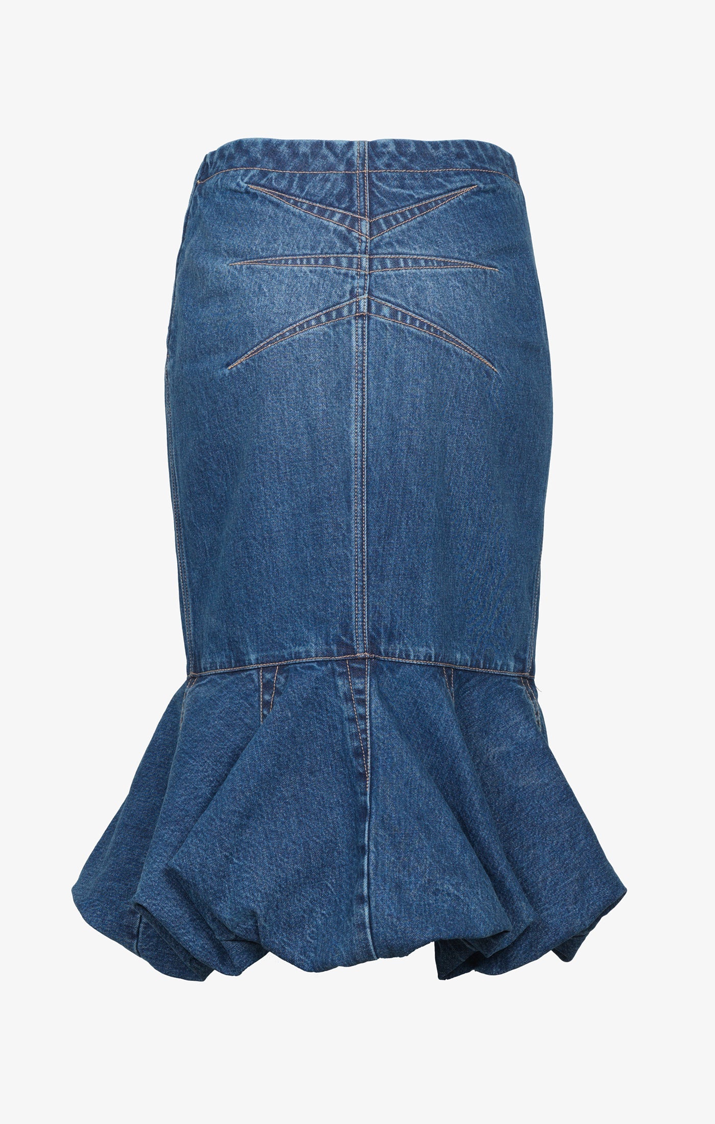 Fitted and flared skirt in denim - Jeans Blue
