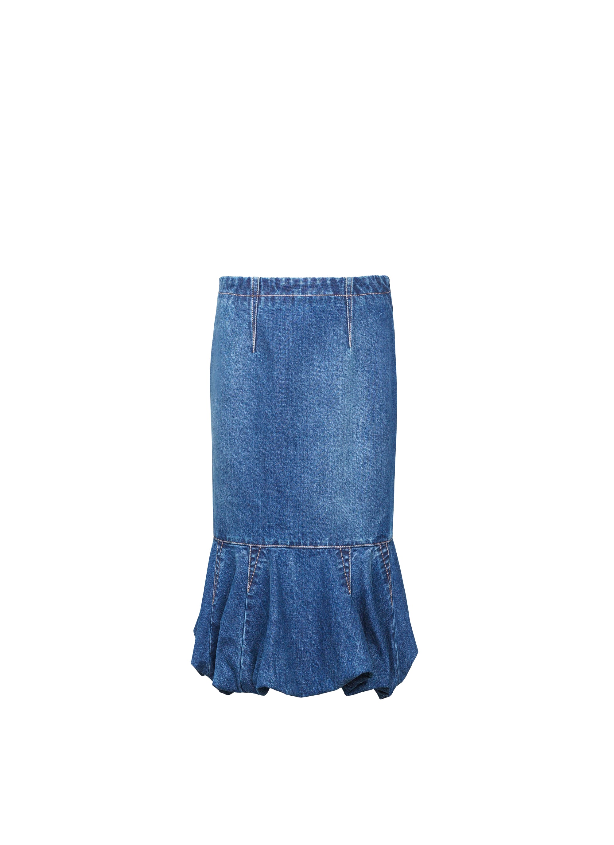 Fitted and flared skirt in denim - Jeans Blue