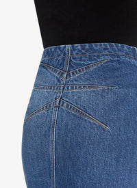 Fitted and flared skirt in denim - Jeans Blue
