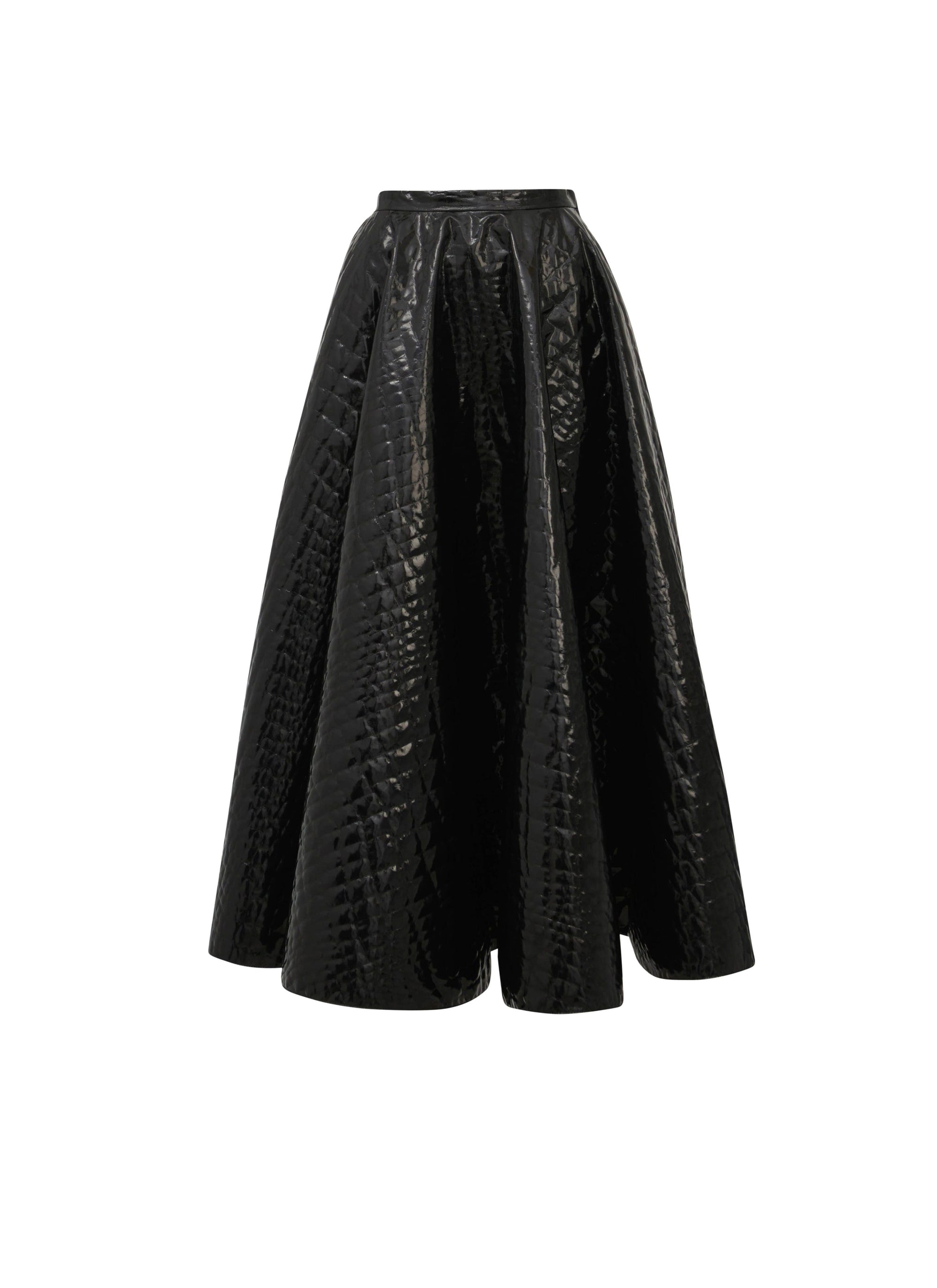 Jupe midi en jacquard croco - Noir Alaïa