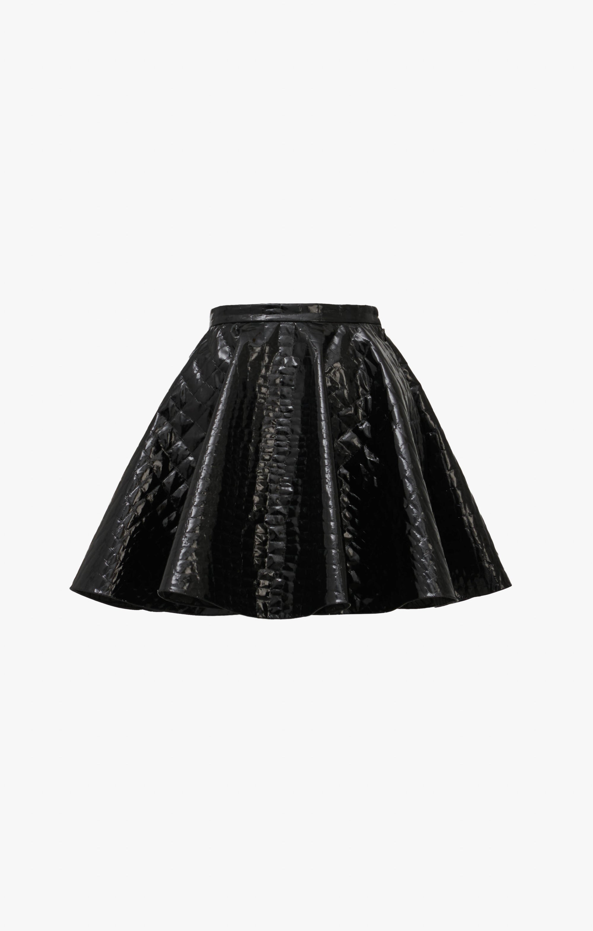 Mini jupe en jacquard croco - Noir Alaïa