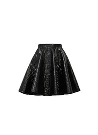 Mini jupe en jacquard croco - Noir Alaïa