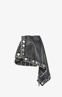 Mirrored leather skirt - Black Alaïa