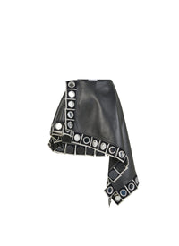 Mirrored leather skirt - Black Alaïa