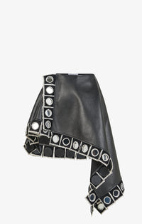 Mirrored leather skirt - Black Alaïa