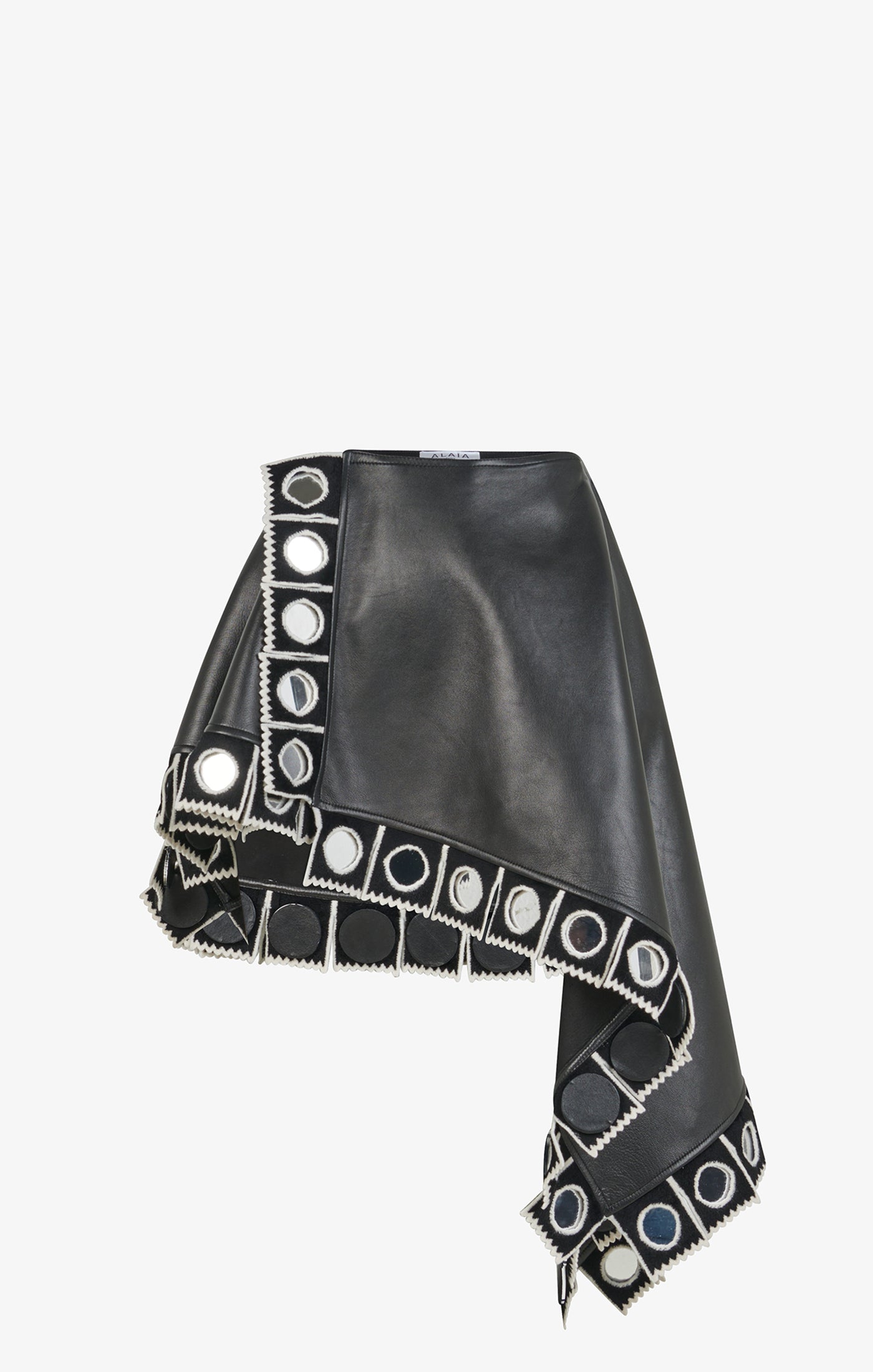 Mirrored leather skirt - Black Alaïa