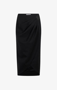 Jupe portefeuille en laine - Noir Alaïa