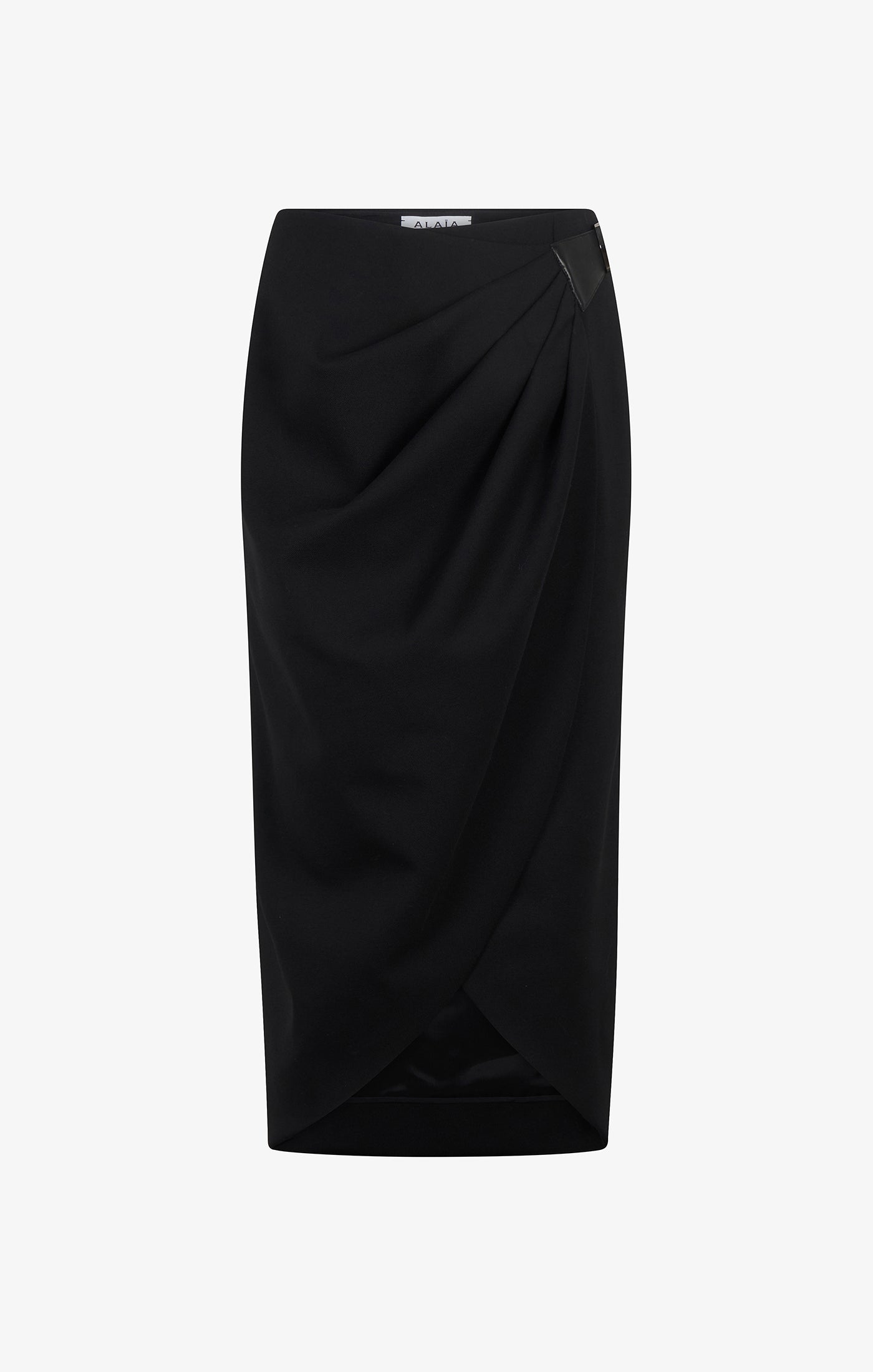 Jupe portefeuille en laine - Noir Alaïa