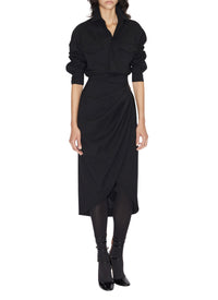 Jupe portefeuille en laine - Noir Alaïa