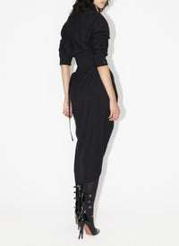 Jupe portefeuille en laine - Noir Alaïa